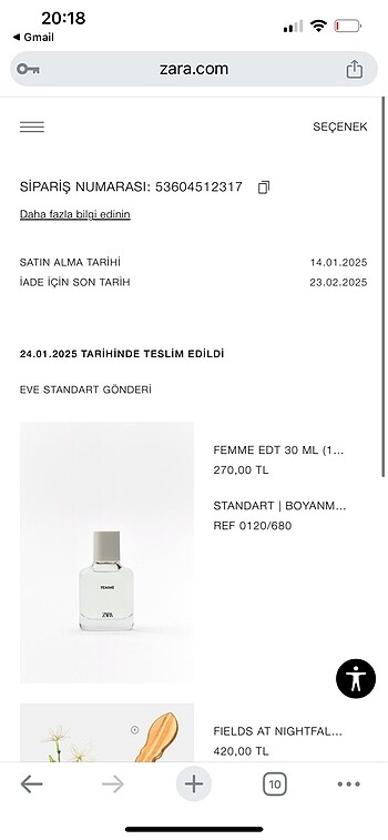 Beden Zara FIELDS AT NIGHTFALL EDP 30 ML