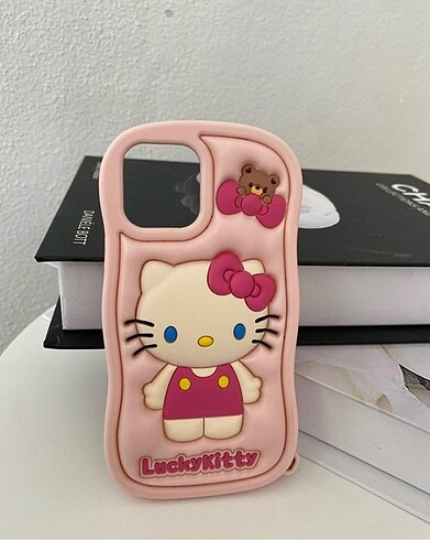 Lucky Kitty pembe iPhone 12 kılıfı