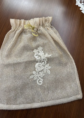 Nakış İşlemeli gold büyük kese - Görsel 4