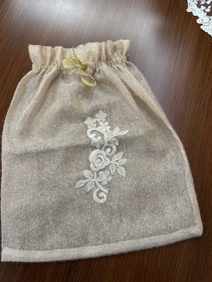 Nakış İşlemeli gold büyük kese - Görsel 4