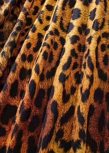 l Beden kahverengi Renk Leopar Desenli İnce Askılı Mini Kadın Pijama Takımı