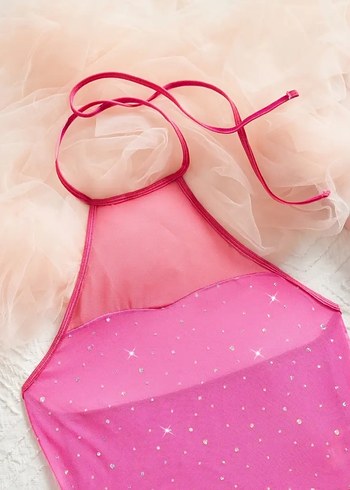 Pembe Mini Straplez Bustiyer - Görsel 4