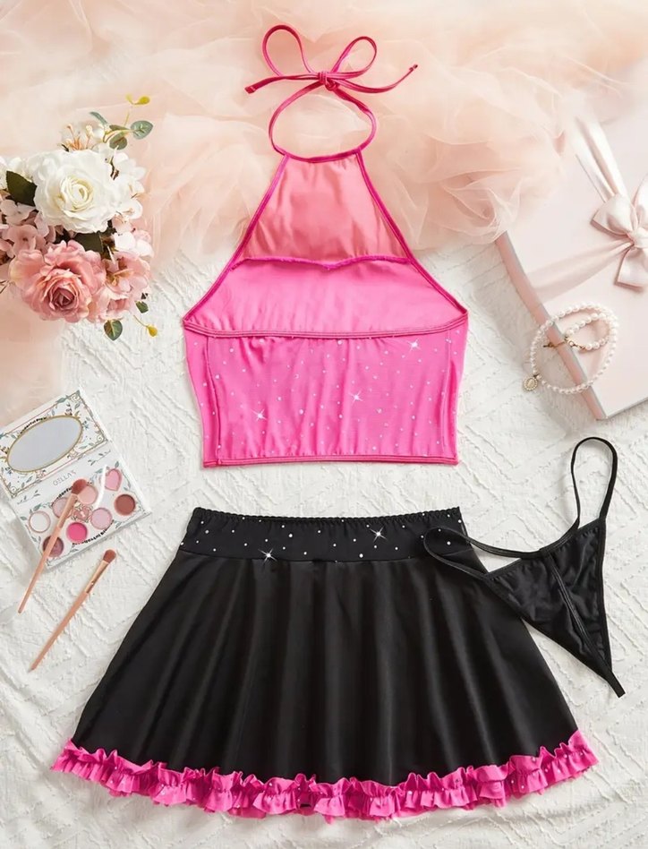 Pembe Mini Straplez Bustiyer - Görsel 2