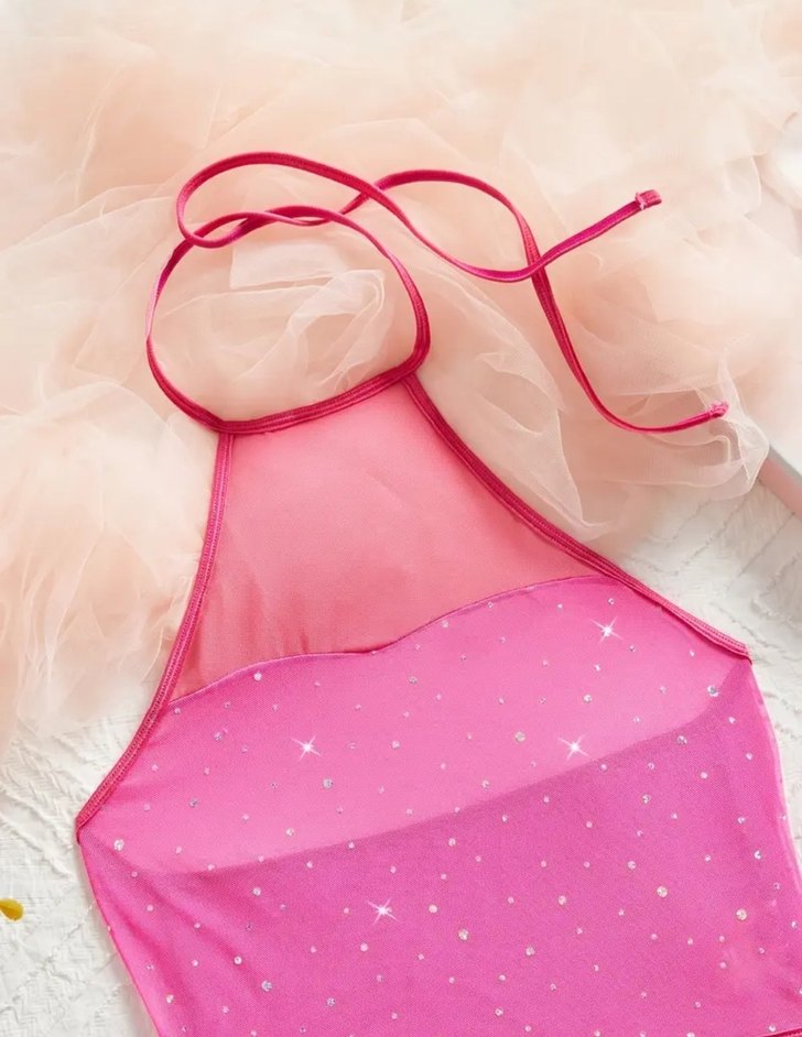 Pembe Mini Straplez Bustiyer - Görsel 4