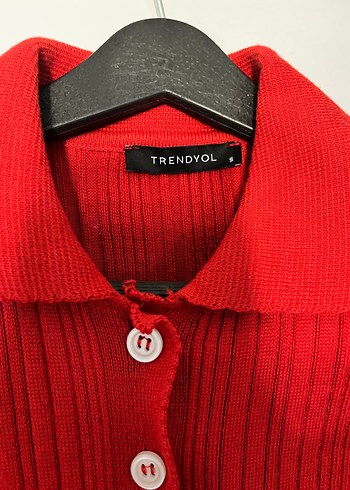 Trendyol & Milla Düğmeli Kırmızı Kadın Triko Kazak
