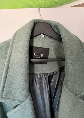 Suud Collection Kuş Yeşili Kuşaklı Uzun Kaban