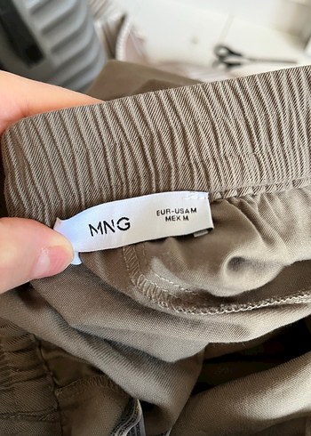 MNG Bej Düğmeli Keten Midi Kadın Pantolon