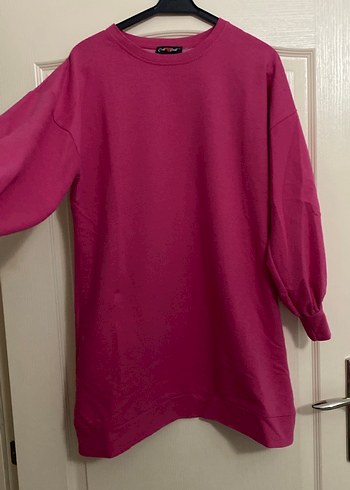 universal Beden Pembe Oversize Kadın Sweatshirt
