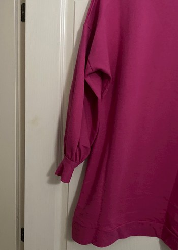 universal Beden pembe Renk Pembe Oversize Kadın Sweatshirt