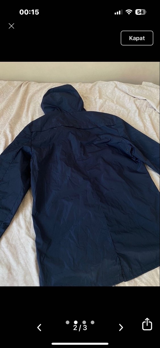 Koton Düğmeli Lacivert Yağmurluk - Görsel 2