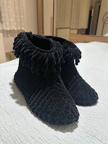 el yapımı örgü panduf - Görsel 3