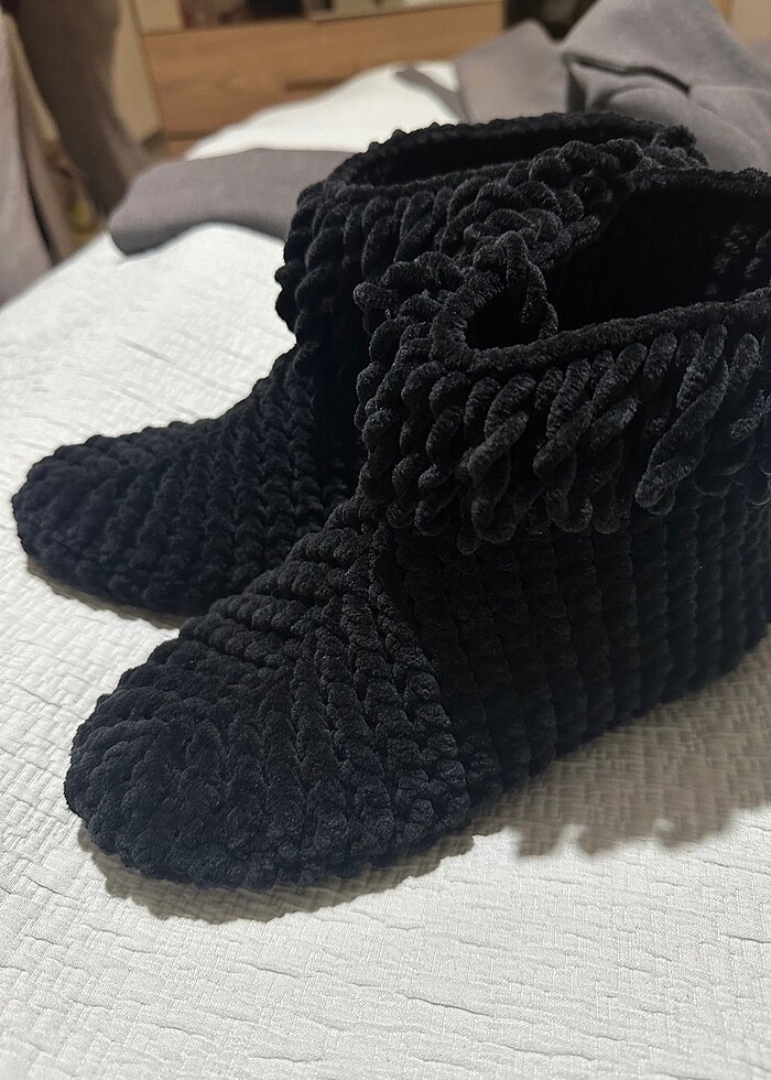 el yapımı örgü panduf - Görsel 2