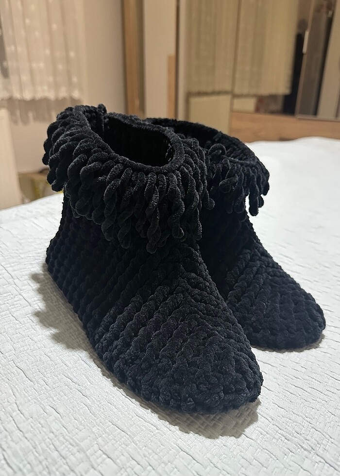 el yapımı örgü panduf - Görsel 3