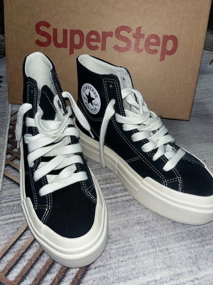 Converse. Siyah Platform Topuklu Kadın Spor Ayakkabı - Görsel 4