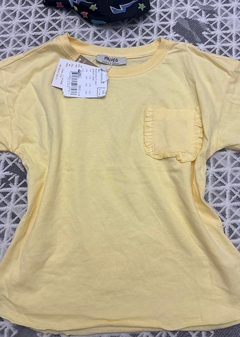 Kız Çocuk Sarı Kısa Kollu Tişört - Görsel 2