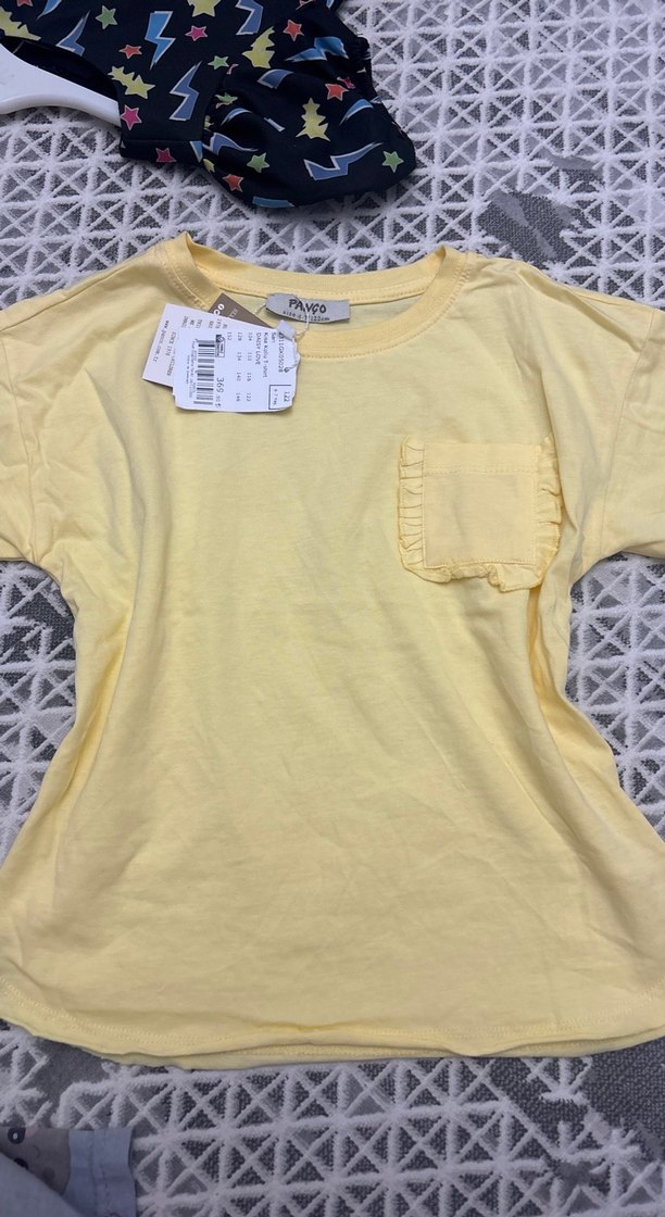 Kız Çocuk Sarı Kısa Kollu Tişört - Görsel 2