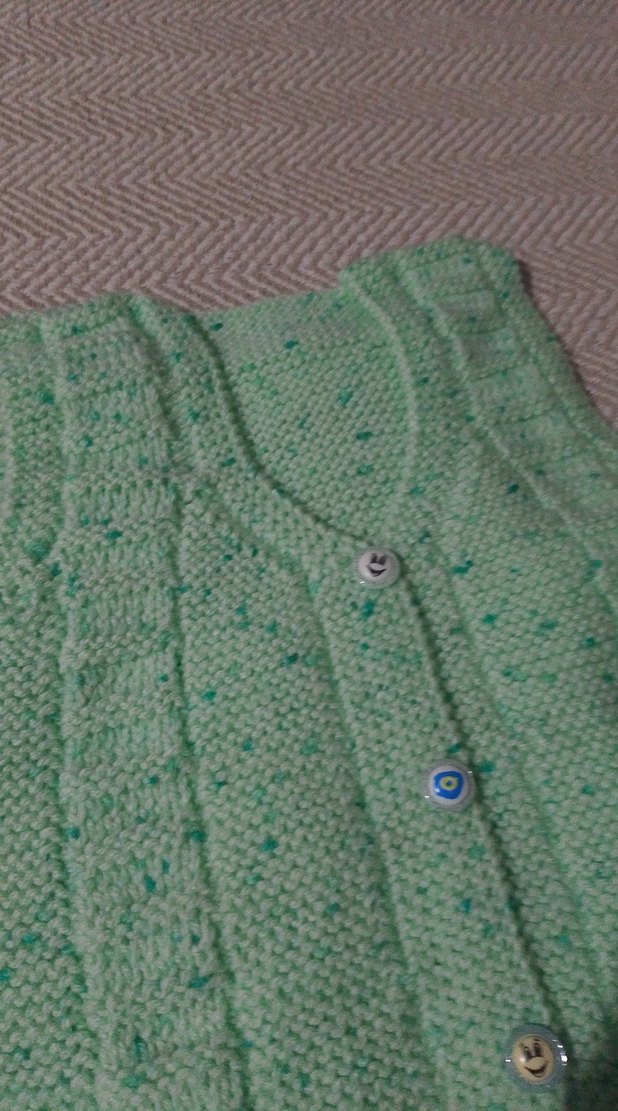 Kız Çocuk Yeşil Örgü Süveter - Görsel 2