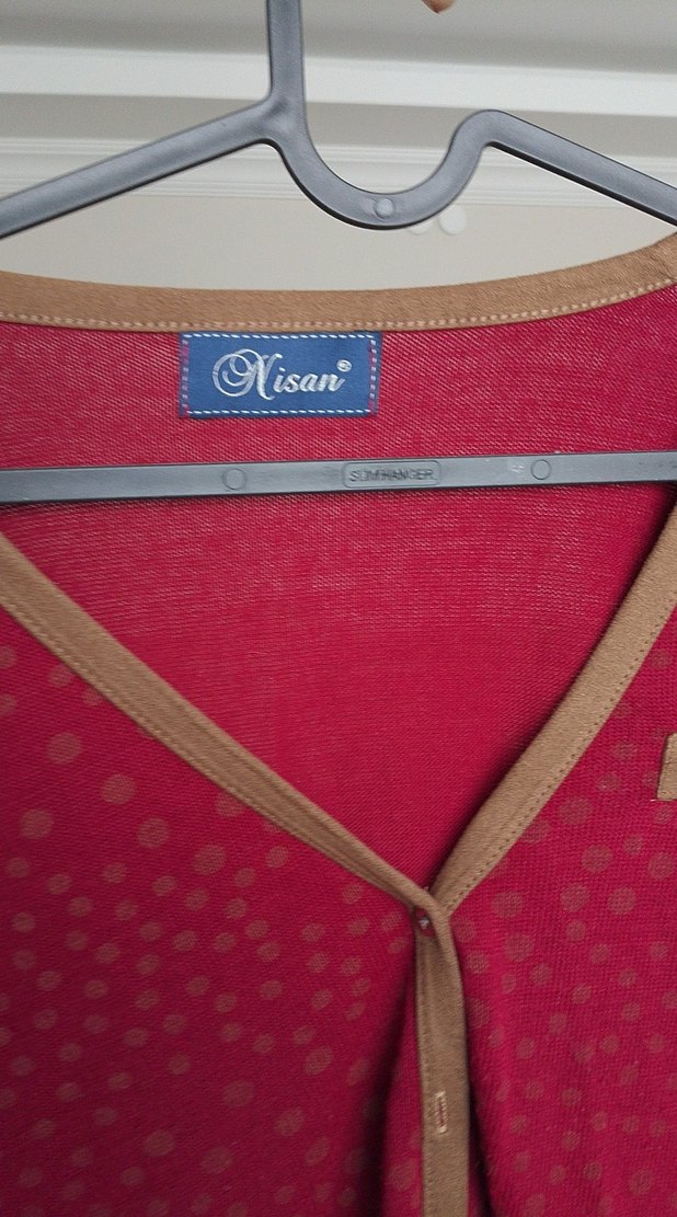 Pembe Uzun Kollu Düğmeli Triko Hırka - Görsel 3