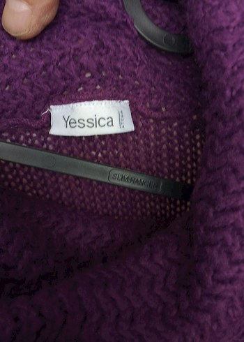 Uzun Mor Bohem Örgü Kadın Kazak - Görsel 3