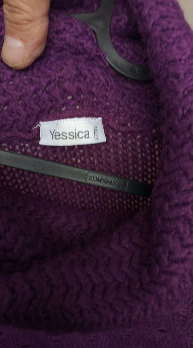 Uzun Mor Bohem Örgü Kadın Kazak - Görsel 3