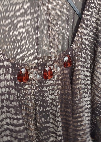 Bohem Tarzı Uzun Bağlama Desenli Hamile Tuniği - Görsel 2