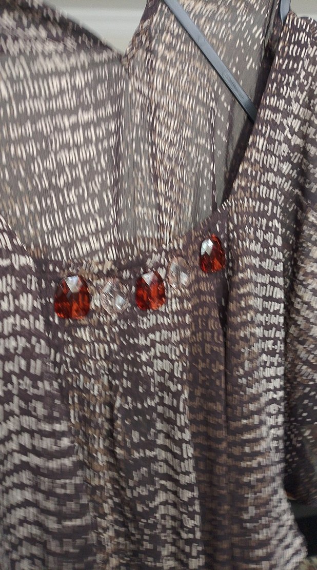 Bohem Tarzı Uzun Bağlama Desenli Hamile Tuniği - Görsel 2