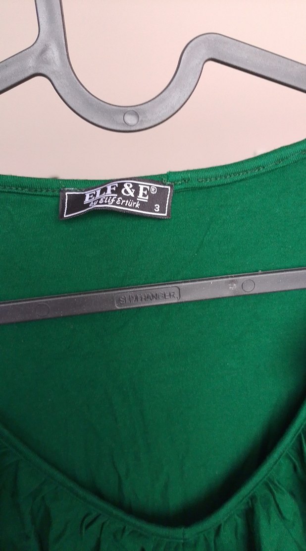 Yeşil Fırfırlı Uzun Kollu Hamile Tunik - Görsel 3