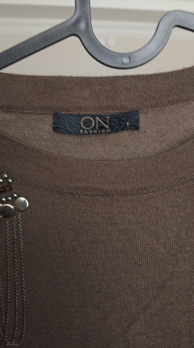 Zincir Detaylı Kahverengi Kadın Triko - Görsel 2