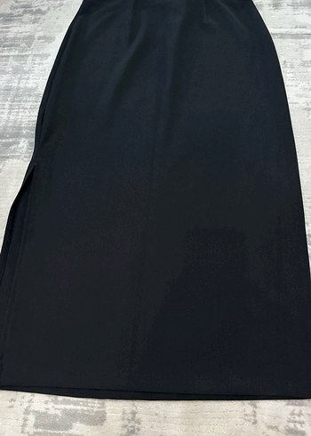 Düz Siyah Uzun Kadın Etek - Görsel 2