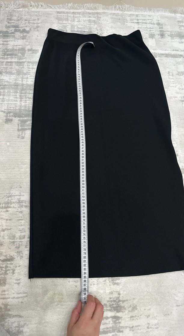 Düz Siyah Uzun Kadın Etek - Görsel 5