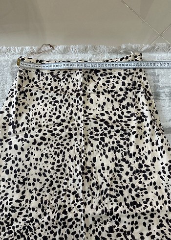 Zebra Desenli Uzun Fermuarlı Kadın Etek - Görsel 4