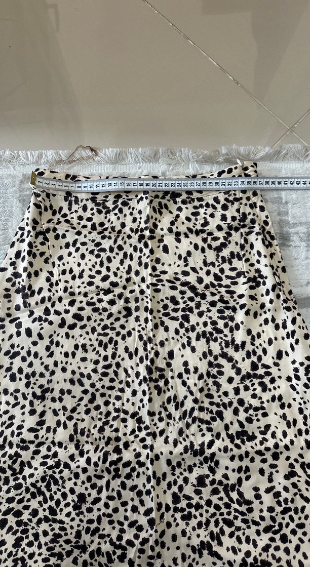 Zebra Desenli Uzun Fermuarlı Kadın Etek - Görsel 4