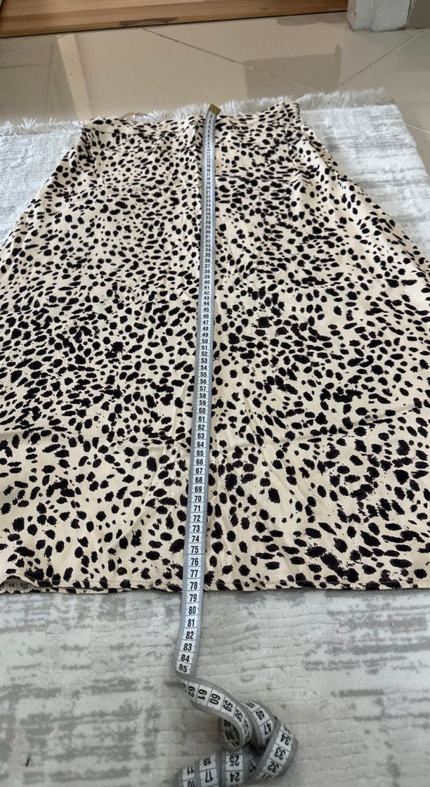 Zebra Desenli Uzun Fermuarlı Kadın Etek - Görsel 2