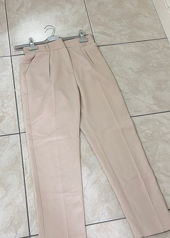 ZARAR FİYAT KREM Midi Kadın Kumaş Pantolon - Görsel 2