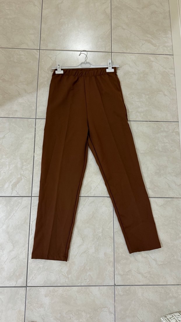 ZARAR FİYAT Kahverengi Kadın Kumaş Pantolon - Görsel 2