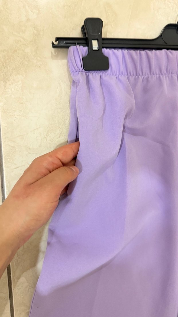ZARAR FİYAT Kadın Pastel LilaRahat Kumaş Pantolon - Görsel 3