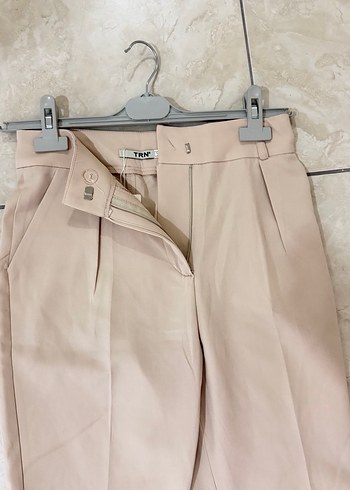 ZARAR FİYAT KREM Midi Kumaş Kadın Pantolon - Görsel 3