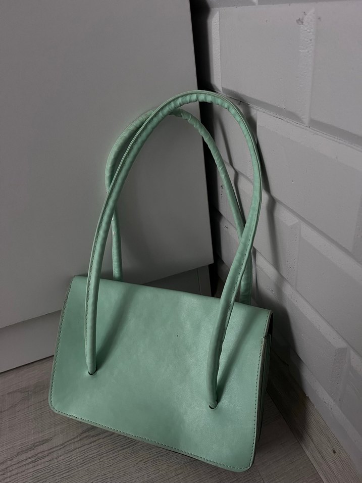 Yeşil Minimalist Deri Kadın Çanta - Görsel 3
