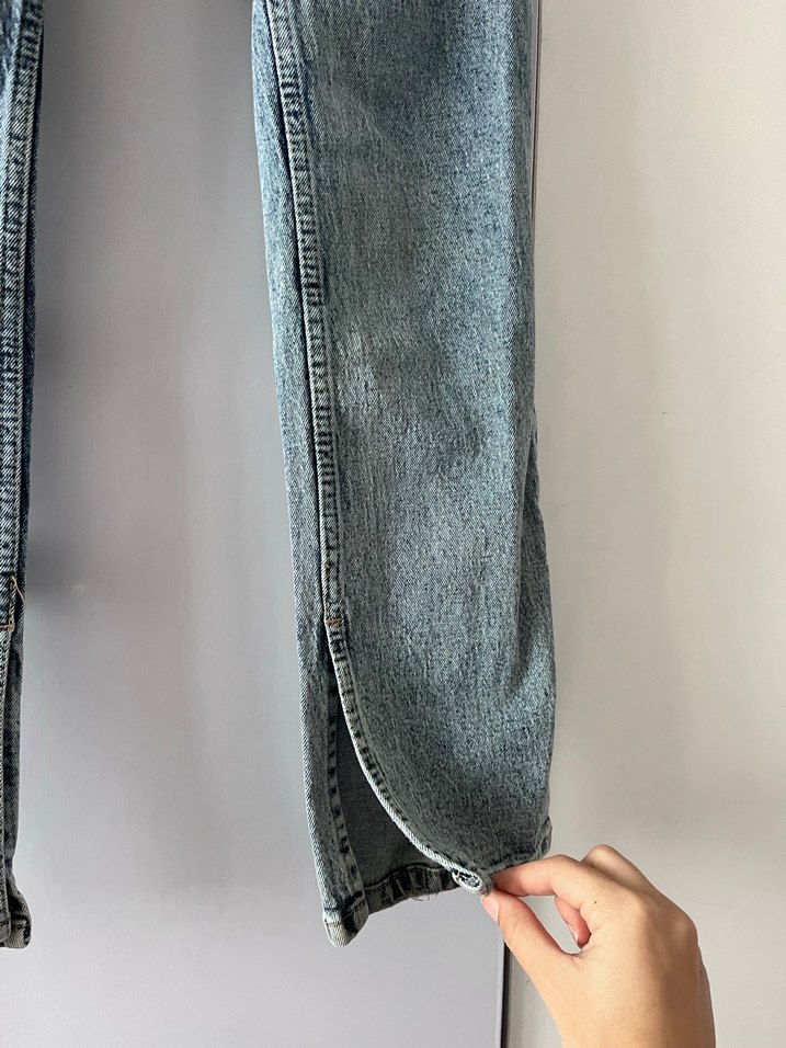 Gri Batik Desenli Kadın Kot Pantolon - Görsel 2