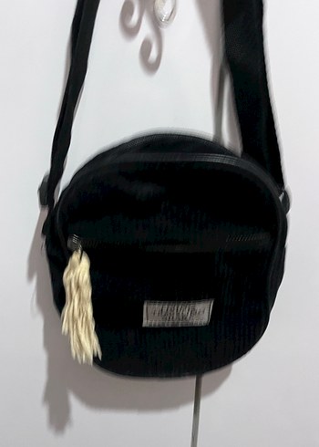 Siyah Süet Püsküllü Kadın Çapraz Çanta - Görsel 2
