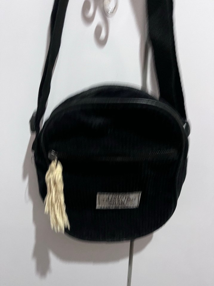 Siyah Süet Püsküllü Kadın Çapraz Çanta - Görsel 2