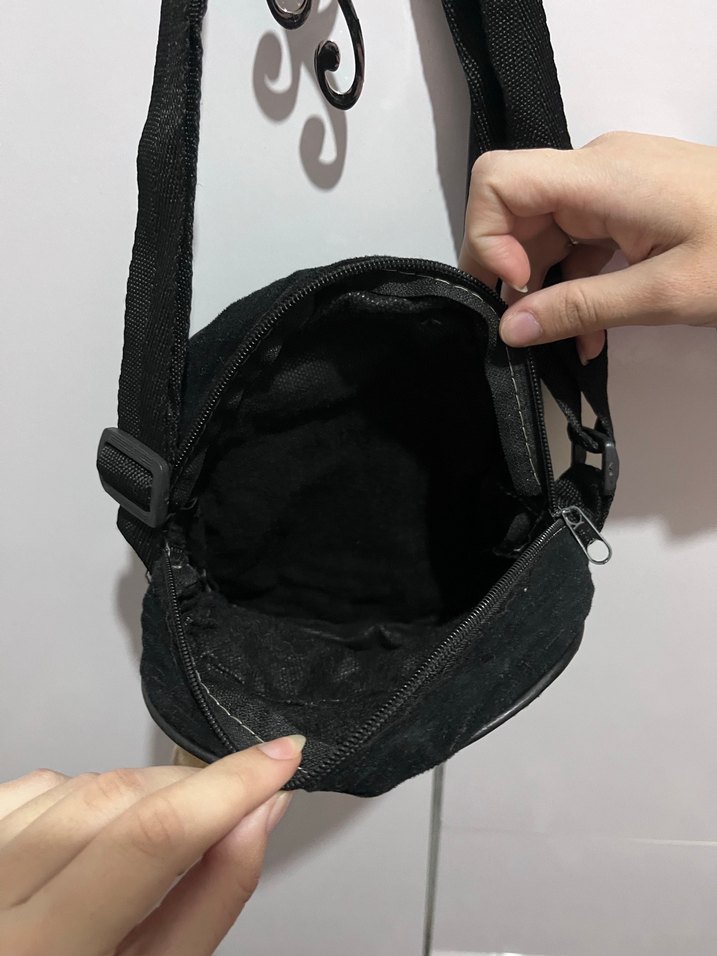 Siyah Süet Püsküllü Kadın Çapraz Çanta - Görsel 3