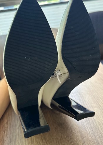 Diğer Bej Deri Stiletto Topuklu Kadın Bot