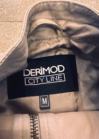 Bej Kadın Deri Ceket Fermuarlı - Görsel 4