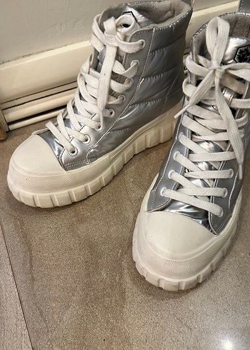 Metalik Platform Topuklu Kadın Bot - Görsel 2