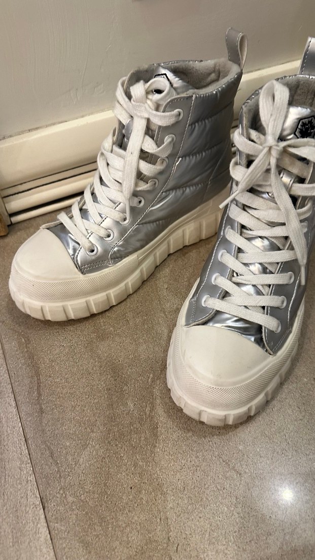 Metalik Platform Topuklu Kadın Bot - Görsel 2