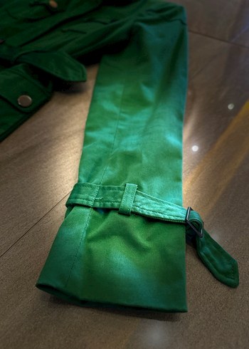 Kemerli Yeşil Midi Kadın Ceket - Görsel 3