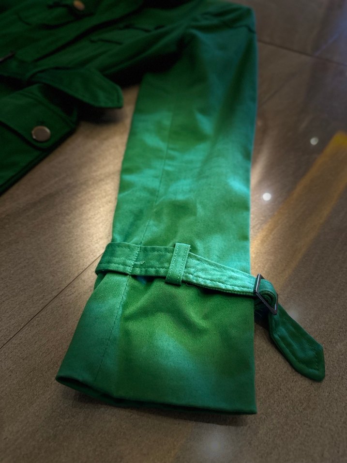 Kemerli Yeşil Midi Kadın Ceket - Görsel 3