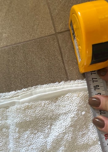 Beyaz Payetli Elbise - Görsel 6