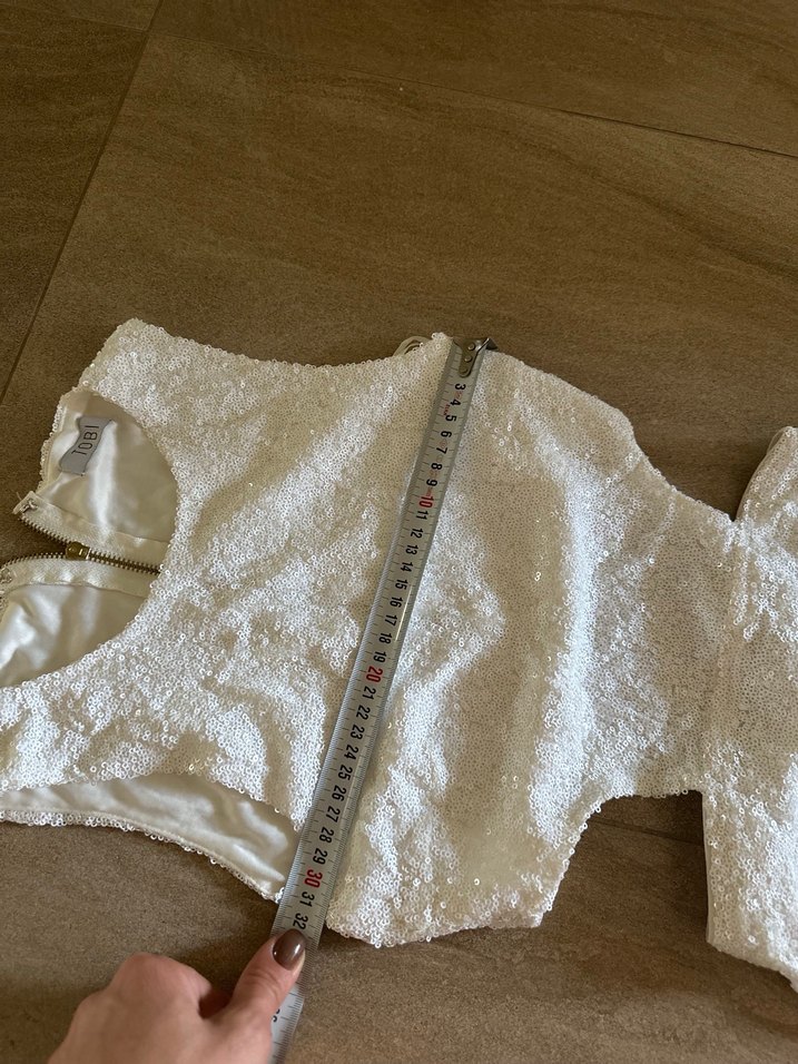 Beyaz Payetli Elbise - Görsel 4